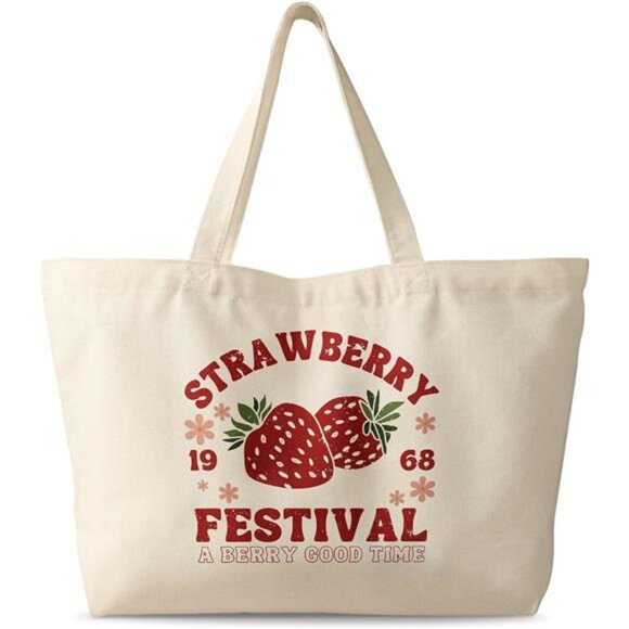 Large Tote Bag for Women Strawberry Festival - Picture 1 of 6